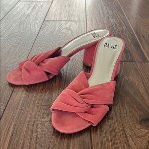 Paige Francesca Suede Knotted Sandals Pink